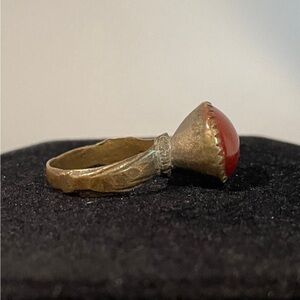 Antique Bronze and Agate Ring